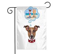 Bandiera Jack Russell Dog Thinking About Summer Animals Daydream Wildlife Trip Hawaiian Sports Rinforzata Stagione Bandiera, Per Balcone, Eventi, 30x45cm