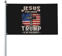 Bandiera Jesus Is My Savior Trump Is My President Squared Bandiera Militare Tessuto Da Esterno Prova Di Sbiadimento Striscione All'Aperto, Per Eventi, Balcone, All'Aperto Al Coperto, 90x150cm