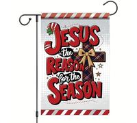 Bandiera Jesus Is The Reason Red Letter Cross Christianty Religious Bandiere Resistente Allo Scolorimento Durevole Bandierine Per Ristoranti Esterno Balcone 70X102Cm