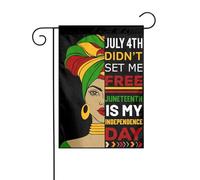 Bandiera July 4Th Didn'T Set Me Free Juneteenth Is My Independence Day Doppia Faccia Striscione Con 2 Occhielli Decorazioni Da Esterno Per Cortile Decorazioni Casa 12X18 Inch