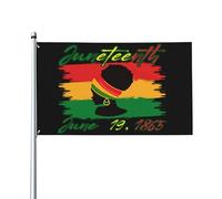 Bandiera Juneteenth 19 giugno 1865, 3x5, Giorno della Libertà Nera, Orgoglio delle Donne, Mese della Storia Nera, Bandiera 3x5 Piedi, Striscione per Veranda, Esterno, Interno, Cortile, Prato, Decora