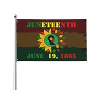 Bandiera Juneteenth 19 giugno 1865, 3x5, Giorno della Libertà Nera, Orgoglio delle Donne, Mese della Storia Nera, Bandiera 3x5 Piedi, Striscione per Veranda, Esterno, Interno, Cortile, Prato, Decora