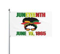 Bandiera Juneteenth 19 giugno 1865, 3x5, Giorno della Libertà Nera, Orgoglio delle Donne, Mese della Storia Nera, Bandiera 3x5 Piedi, Striscione per Veranda, Esterno, Interno, Cortile, Prato, Decora
