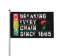 Bandiera Juneteenth Breaking Every Chain Since 1865, 3x5 piedi, striscione per veranda, esterno, interno, cortile, prato, decorazione da appendere, cartello da giardino.
