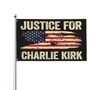 Bandiera Justice For Charlie Kirk "We Stand With Charlie" 3x5, striscione per interni, esterni, prato, cortile, giardino, decorazione FL04