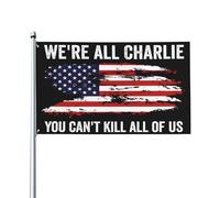 Bandiera Justice For Charlie Kirk "We Stand With Charlie Tribute" 3x5 Bandiere da esterno per giardino