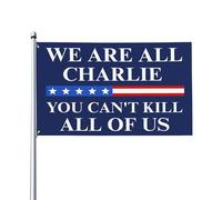 Bandiera Justice For Charlie Kirk "We Stand With Charlie Tribute" 3x5 Bandiere da esterno per giardino