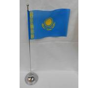 BANDIERA KAZAKISTAN DA TAVOLO CM 14 x 21 BASE OTTONE EVENTO RIUNIONE AZIENDALE