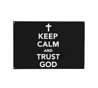 Bandiera "Keep-Calm-and-Trust-God" (Mantieni la calma e fidati di Dio) per donne e uomini, regalo 4x6 piedi, insegna per esterni, estate, vacanze, novità, festa, casa, bandiera