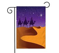 Bandiera Kings Night Three Wise Celebration Men Riding Animals Give De Xmas Wildlife Holiday Signs Symbols Bandiera Della Brezza Striscione All'Aperto, Per Balcone, Feste Strada, 30x45cm