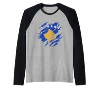 Bandiera kosovara del Kosovo Maglia con Maniche Raglan