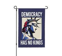 Bandiera "La democrazia non ha re", 12,5" x 18", "Nessun re in America dal 1776", "Noi, il popolo", FDT, 4 luglio, giorno dell'indipendenza, bandiere da giardino, striscioni bifacciali, cartelli da gi