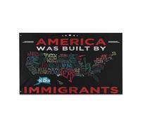 Bandiera L'America È Stata Costruita Dagli Immigrati Immigrazione Decorazioni Garden Flag Durevole Bandiere Pirata Per Raduni Parata Giardino 3X5Ft
