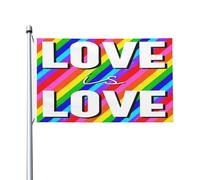 Bandiera L'Amore È Amore, Orgoglio, Arcobaleno Gay Doppie Cuciture Bannière Resistente Ai Raggi Uv Garden Flag Per Parata Activités Sportives Conferenza 3X5Ft