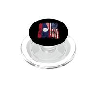 Bandiera Laos USA invecchiata - metà americana PopSockets PopGrip per MagSafe