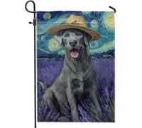 Bandiera Lavender Dog Gray Canine Spring Summer Bandiera In Poliestere Resistente Alle Intemperie Striscione All'Aperto, Per Eventi, Feste Strada, Celebrazioni, 30x45cm