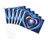 Bandiera leggera a forma di cuore blu cielo con stampa su entrambi i lati, per feste, parate, decorazioni per la casa, celebrazioni