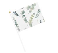 Bandiera leggera bianca con stampa di ramoscello verde naturale bandiere per festival per interni ed esterni decorazione parata eventi per feste