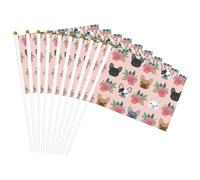 Bandiera leggera con bulldog francese e fiori stampati, per feste, eventi, decorazione, parata, attività sportiva, facile da montare