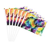 Bandiera leggera con stampa a tema orso che balla tie-dye, bandiere su entrambi i lati, per feste, parate, decorazioni per la casa, celebrazioni