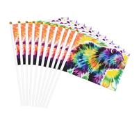 Bandiera leggera con stampa a tema orso che balla tie-dye, bandiere su entrambi i lati, per feste, parate, decorazioni per la casa, celebrazioni