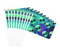 Bandiera leggera con stampa aliena verde per feste, eventi, decorazione parata, attività sportiva, facile da montare