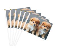 Bandiera leggera con stampa di cuccioli della Pomerania e punto 1, bandiere leggere, feste, eventi, anniversari, decorazioni varie occasioni