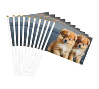 Bandiera leggera con stampa di cuccioli della Pomerania e punto, bandiere leggere, decorazioni per feste, eventi, anniversari, varie occasioni