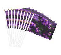 Bandiera leggera con stampa di fiori viola in fiore bandiere su entrambi i lati bandiere per feste sfilate decorazioni per la casa celebrazioni