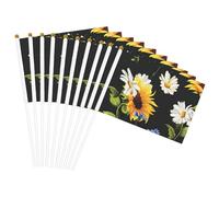 Bandiera leggera con stampa di girasoli, camomilla, per feste, eventi, decorazione, parata, attività sportiva, facile da montare