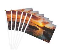 Bandiera leggera con stampa di paesaggio marino con tramonto irlandese, bandiere leggere, feste, eventi, anniversari, decorazioni varie occasioni