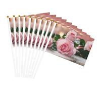 Bandiera leggera con stampa di rose rosse, su entrambi i lati, per feste, parate, decorazioni per la casa, celebrazioni