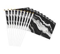 Bandiera leggera con stampa in marmo bianco e nero, bandiera su entrambi i lati, per feste, parate, decorazioni per la casa, celebrazioni