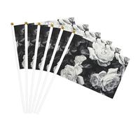 Bandiera leggera con stampa rosa bianca e nera, leggera, decorazione per interni ed esterni, eventi e feste