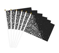 Bandiera leggera leggera con stampa glitterata nera e bianca con glitter, decorazione per interni ed esterni, eventi e feste