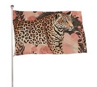 Bandiera leopardata a righe 119,4 x 177,8 cm, stampa su entrambi i lati, bandiera decorativa da giardino, non sbiadisce, con occhielli in ottone da appendere, sfondo fotografico per interni ed esterni