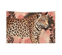 Bandiera leopardata a righe 152,4 x 243,8 cm, non sbiadisce, bandiera di benvenuto, da giardino, cortile, casa, cartello decorativo per interni ed esterni, striscione per feste e decorazioni per la