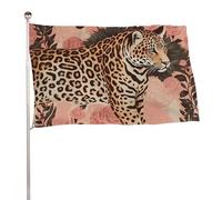 Bandiera leopardata a righe 61 x 88,9 cm, stampa su entrambi i lati, bandiera decorativa da giardino, non sbiadisce, con occhielli in ottone da appendere, sfondo fotografico per interni ed esterni