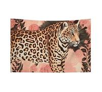 Bandiera leopardata a righe 88,9 x 150 cm non sbiadisce bandiera di benvenuto da giardino cortile casa bandiere decorative giardino cortile cartello interno esterno banner festa decorazione casa