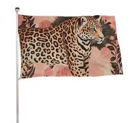 Bandiera leopardata a righe 88,9 x 150 cm, stampa su entrambi i lati, bandiera decorativa da giardino, non sbiadisce, con occhielli in ottone da appendere, sfondo fotografico per interni ed esterni