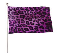 Bandiera leopardata viola 88,9 x 150 cm, stampa su entrambi i lati, bandiera decorativa da giardino, non sbiadisce, con occhielli in ottone da appendere, sfondo fotografico per interni ed esterni