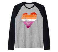 Bandiera Lesbica Cuore Orgoglio Maglia con Maniche Raglan