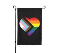 Bandiera LGBT arcobaleno e transgender Pride a forma di cuore, 12x18 pollici, per decorazione da giardino e da esterno