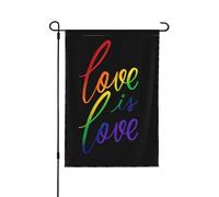 Bandiera LGBTQ Love Is Love Flag Pride Gay Lgbtq Bisexual Pride Bandiere da giardino 28"X40" Bandiera da giardino LGBTQ bifacciale per LGBT Les he Gay Transgender