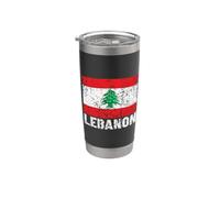 Bandiera libanese del Libano Distressed Uomini Donne Bambini Bicchiere termico in acciaio inox doppia parete