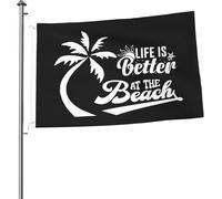 Bandiera "Lifes is Better at the Beach", 2x3 piedi, bandiere luminose, nere