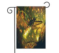 Bandiera Little Dusk Man Yellow Flying Artistic Directing Giant Firefly Watercolor Night Animals Wildlife Bandiera In Poliestere Decorazione Striscione All'Aperto, Per Eventi, Balcone, 30x45cm