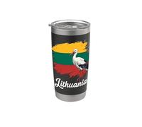 Bandiera lituana Cicogna National Bird Pride Bicchiere termico in acciaio inox doppia parete