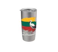 Bandiera lituana Cicogna National Bird Pride Bicchiere termico in acciaio inox doppia parete