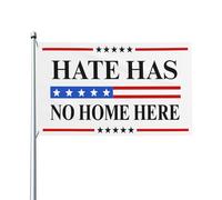 Bandiera "L'odio non ha posto qui" per la giustizia sociale e l'uguaglianza, 3x5 metri, stendardo da giardino, lato singolo.